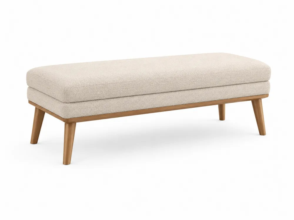 Banc en bois avec revêtement en polyester beige