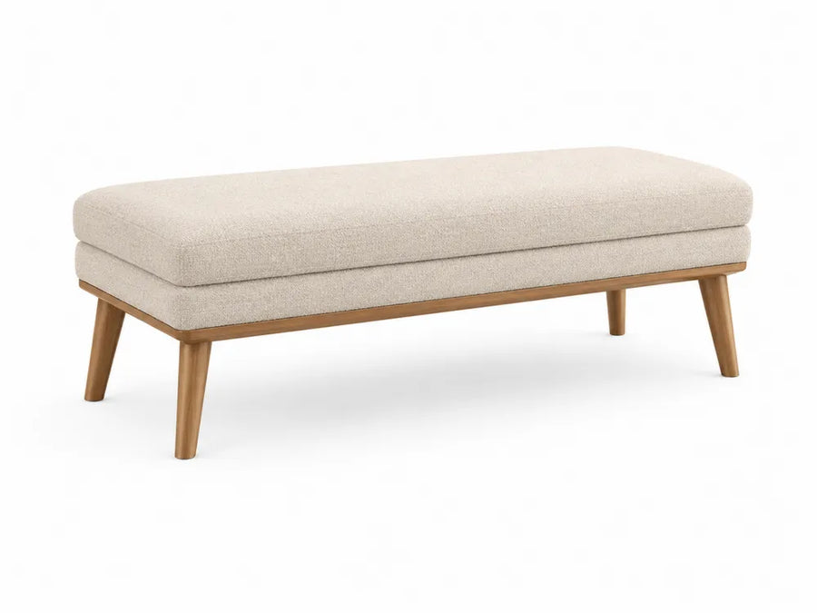 Banc en bois avec revêtement en polyester beige