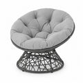 Chaise circulaire en résine avec coussin rembourré gris