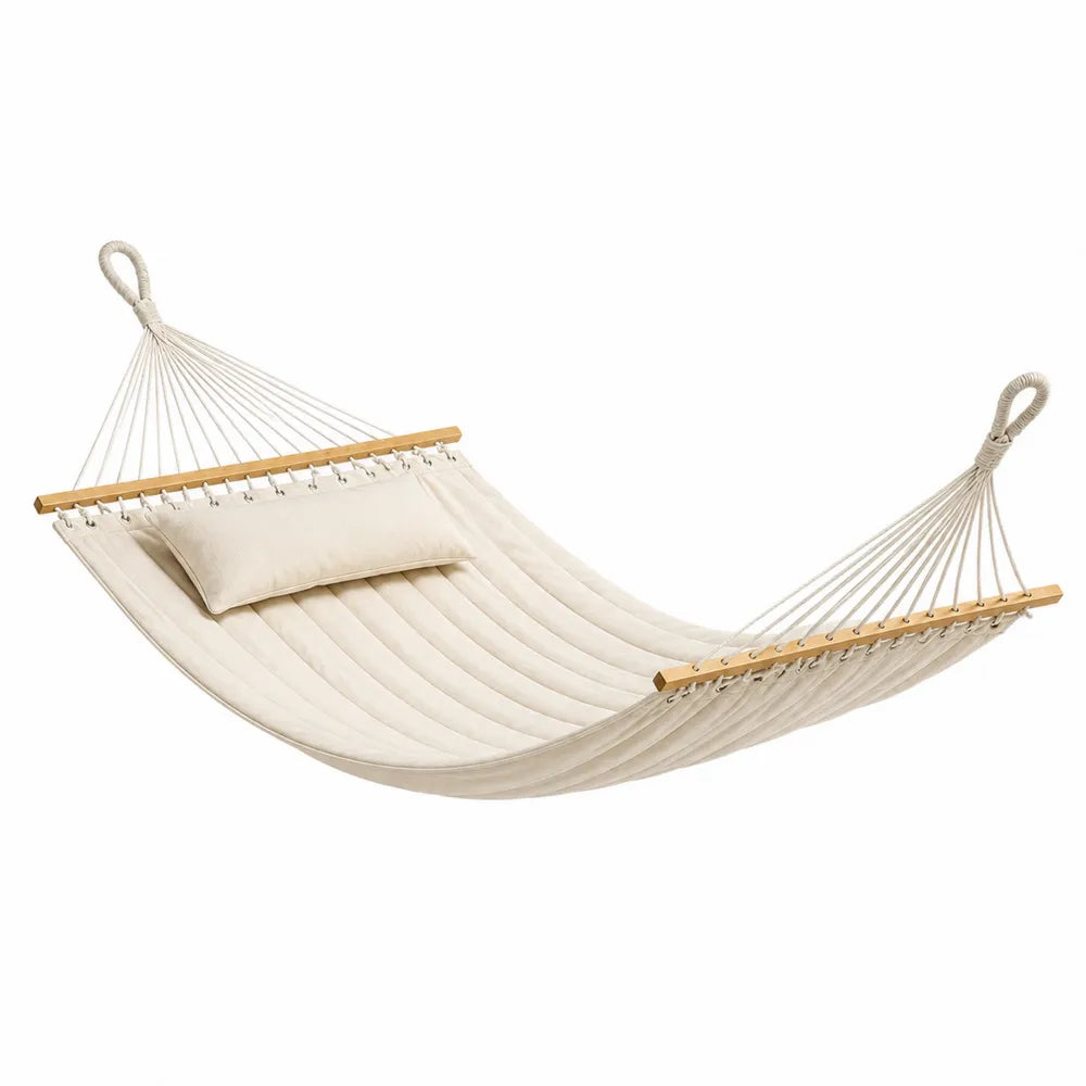Hamac en Tissu avec Coussin 200x150 cm Beige