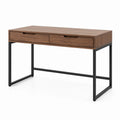 Bureau en bois et métal avec deux tiroirs 120 cm