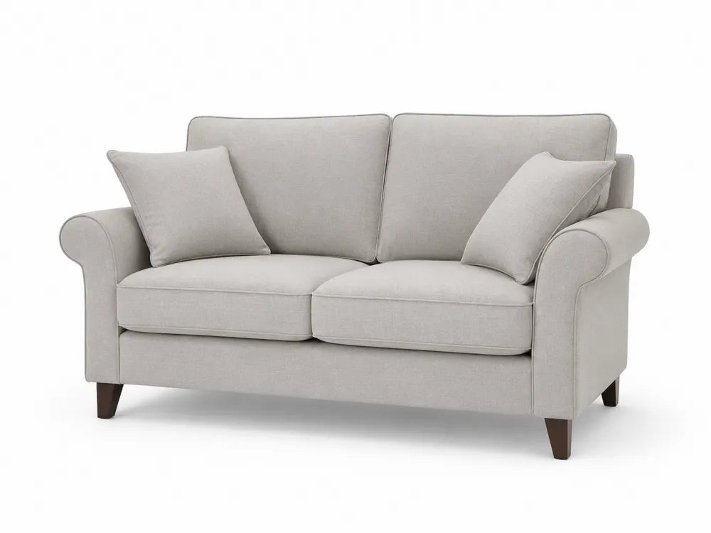 Canapé deux places en tissu polyester gris clair