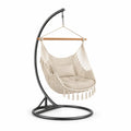 Fauteuil suspendu en coton avec support en acier noir