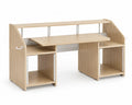 Bureau en bois avec étagères intégrées chêne clair