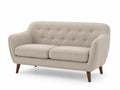 Canapé en tissu polyester beige avec pieds en bois