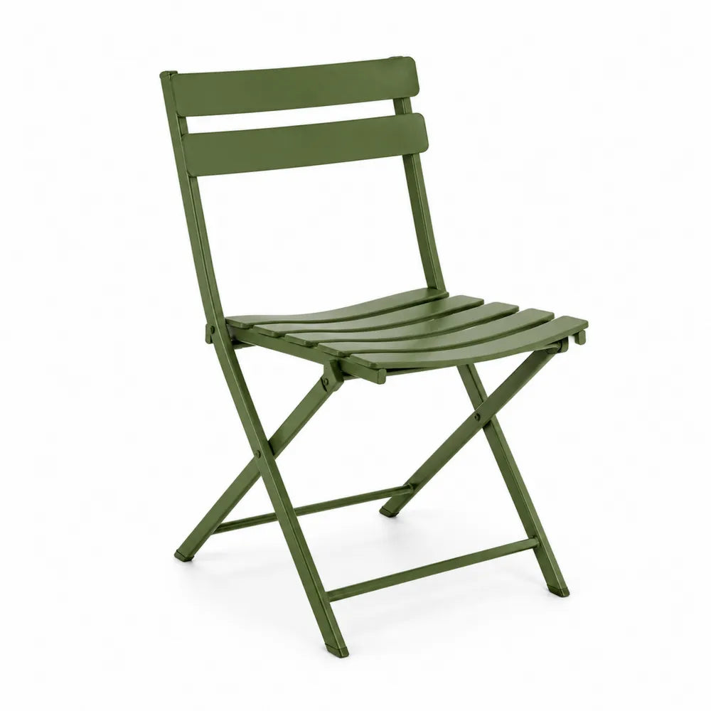Chaise pliante en métal vert pour extérieur 80x42x44 cm
