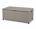 Coffre de rangement en rotin synthétique gris 120x50x60 cm