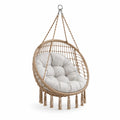 Fauteuil Suspendu en Corde avec Coussin en Coton Beige